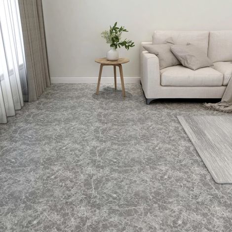 Dalles de plancher autoadhésives 55 pcs PVC 5,11 m² gris béton vidaXL