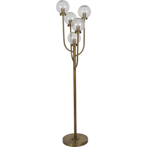Wellesley Five Globe Floor Lamp - Iron/Glass - L35 x W35 x H137 cm - Brass
