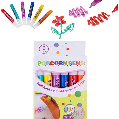 Popcorn-Stifte, 3D-Zauber-Popcorn-Stifte zum Aufblasen, 6er-Set, Grußkarten, Geburtstag und Weihnachten (6 Farben) (1/4)
