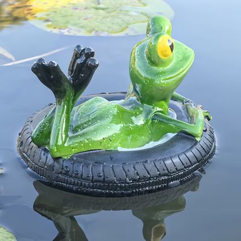 Statue De Grenouille - Résine Robuste Pour Bassin Jardin Balcon Patio - Décoration Extérieure Intérieure - Lot De 1 (1/5)