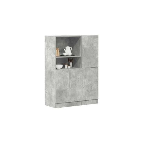 Ensemble d'armoires de cuisine 2 pcs gris béton bois ingénierie (1/5)