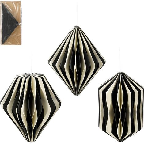 DECORAZIONI IN CARTA NERO BIANCO 3 ASS EDELMAN D20X25CM PREZZO CADUNO