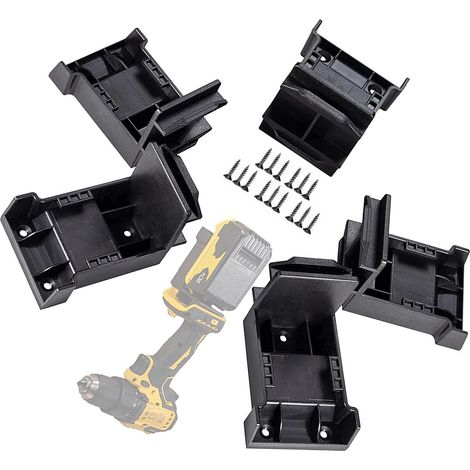 Set di 5 supporti da parete per batterie da 18V/20V - Staffa di montaggio per batterie - Accessori di montaggio industriali (1/5)