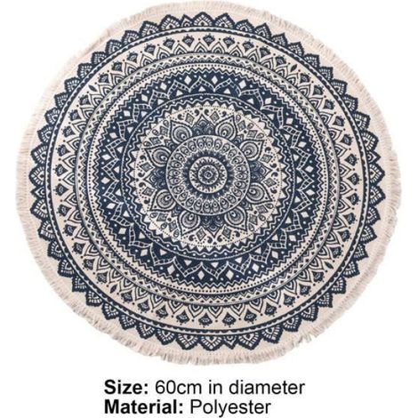 Tapis de salle ronde diamètre 60cm, vintage-1 (1/4)