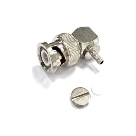 Connecteur coaxial RS PRO Mâle à angle droit, raccordement A sertir 50O Montage sur câble ( Prix pour 1 )