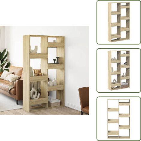 The Living Store Separador de ambientes madera roble Sonoma 100x33x175 cm - Estantería de madera