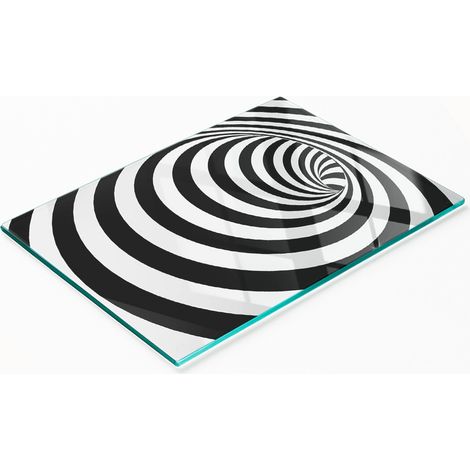 Dekoratives spiralförmiges Schneidebrett aus Glas mit Streifen, 80 x 52 cm (1/5)