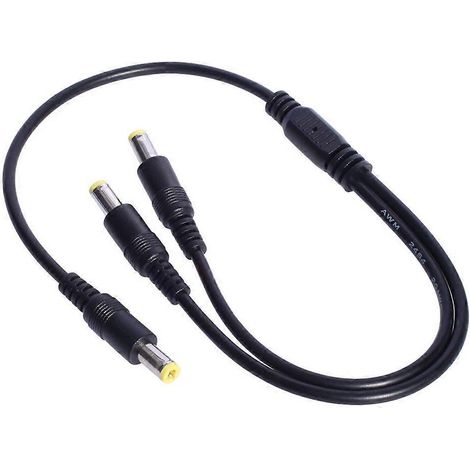 2-fach Y-Stromverteilerkabel 5,5 x 2,5 mm für CCTV-DVRs, LED-Streifen und Monitore