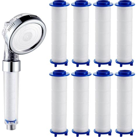 8 Pièces Cartouches Filtre Pommeau de Douche 73 × 23mm Filtres en Coton PP Universel Remplaçable Filtrant Douche, pour Pommeaux de Doucha, Filtrant la Poussière (1/5)