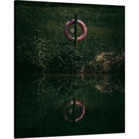 Leinwanddruck Natur Dunkler See 80x100 cm