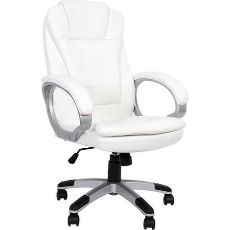 Sedia per ufficio Sedia per ufficio 120 KG girevole Sedia da scrivania Sedia per computer Ufficio bianco