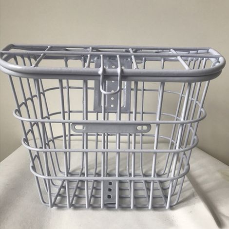 Panier de Vélo Électrique en Métal, Support Avant et Arrière Blanc pour Décor et Transport (1/5)