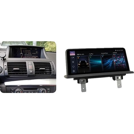 Pantalla de radio para coche, tamaño de la pantalla, compatibilidad con smartphones, compatible con BMW Serie 1 E81 E82 E87 E88 2004-2012, sistema CIC (1/2)