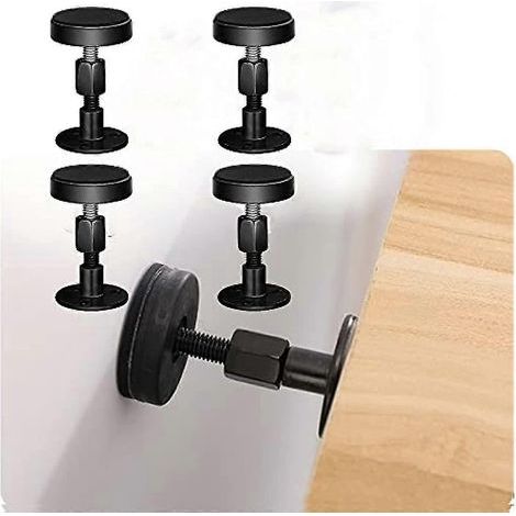 Lot de 4 butées de lit réglables à filetage, butées de tête de lit, fixations anti-vibrations pour lits, armoires et canapés (30-6 pouces). (1/5)