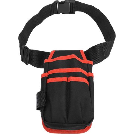 Marsupio portatile da cintura, borsa leggera in tessuto Oxford per attrezzatura da campeggio, marsupio multifunzionale per attività all'aperto con cintura rossa (1/4)
