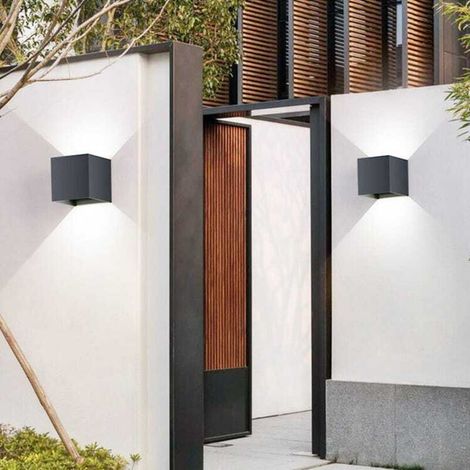Lot de 4 appliques murales LED 12W intérieur/extérieur, angle réglable, lumière blanche 6000K (1/4)
