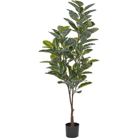 Planta artificial en maceta para interior decoración de plástico maceta negra 160 cm Ficus Elastica