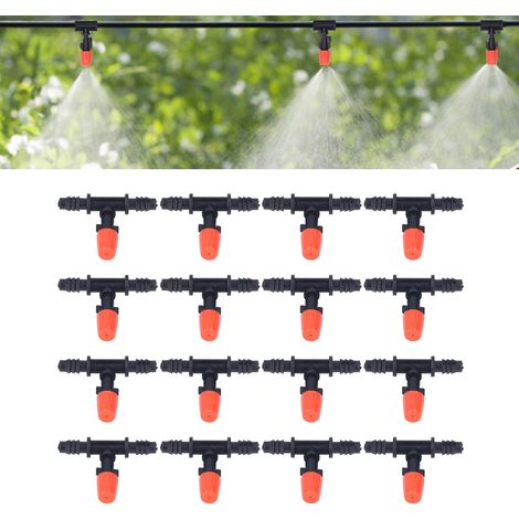 20 unités/vente de système d'irrigation goutte à goutte réglable par micro-asperseur pour fleurs, rafraîchissement et humidification, avec tubes capillaires de 8/11 mm, outils de jardinage (1/5)