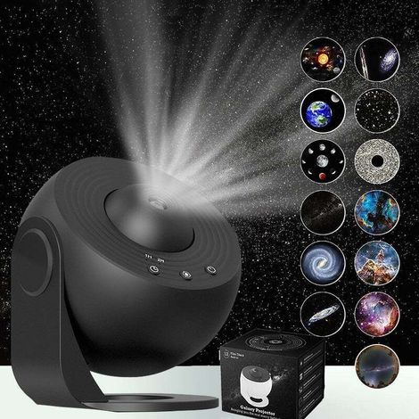 12-in-1 Planetariumsprojektor, 360° drehbarer Sternenprojektor, Galaxienlicht, zeitgesteuerter Sternenprojektor fürs Schlafzimmer
