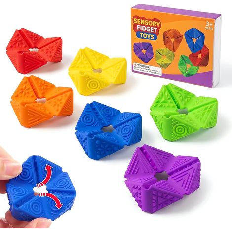 Sensorischer Würfel aus strukturiertem Silikon, geräuschloses Anti-Stress-Spielzeug zur Förderung der Konzentration, geeignet für Menschen mit ADHS und Angstzuständen, ideal für Klassenzimmer, Büro, K (1/5)