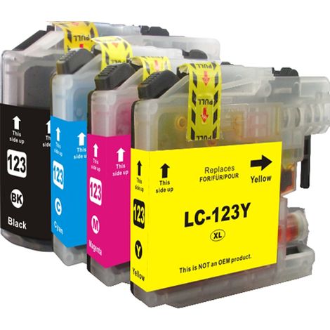 Cartucho de tinta genérico Brother LC121XL/LC123XL (LC121Y/LC123Y) de alta calidad.

Adecuado para uso en las siguientes impresoras:
Brother DCP J4110