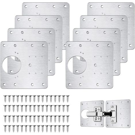 Reparaturplatte für Türscharniere – 8er-Pack (für Türen und Schränke) (1/5)