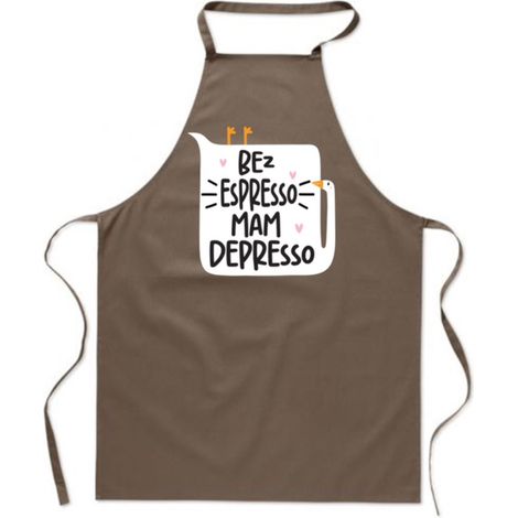 GREMBIULE CON STAMPA DIVERTENTE, CUCINA SENZA ESPRESSO, HO DEPRESSO, CAFFÈ (1/4)