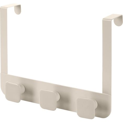 Gancio bagno triplo in acciaio e plastica beige quadrato Fiore (1/3)