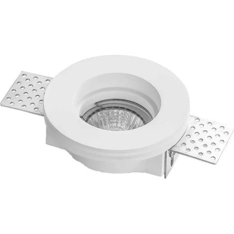 Portafaretto da Incasso in Gesso Rotondo a Scomparsa Compatibile con Faretti GU10 Foro Incasso Ø105mm Dimensioni Ø100 x 33 mm Design Elegante per Soffitti Moderni Installazione in cartogesso