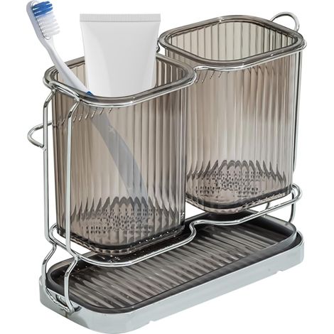 Toothbrush Organizer Modern Design with 2 Slots Toothbrush (1/5)