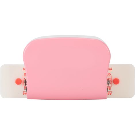 Perforatrice manuelle 99H9 rose, compatible avec les formats 26 et 20 trous, pour papier A4, B5 et A5. (1/5)