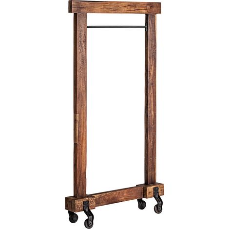 Porte manteau vintage en bois de manguier marron naturel - Marron naturel bois de manguier (1/4)