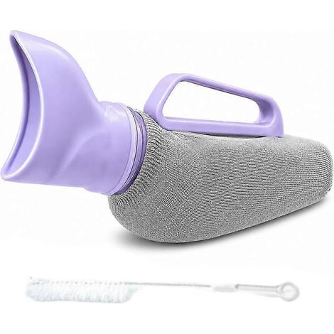 Urinoir féminin, urinoir de chevet portable de 1,2 litre (40 oz), conception anti-fuites et anti-éclaboussures, coupelle en silicone souple. (1/5)