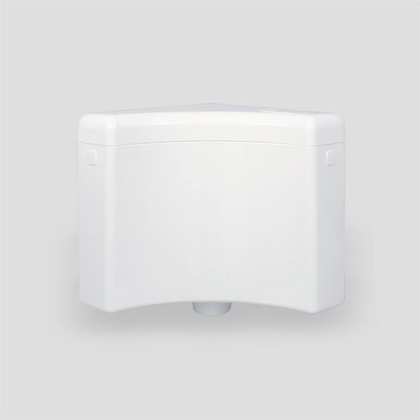 Sanit citerne de coin toilette blanc suspendu volume de rinçage réglable de 6 à 9 litres. 91.902.01 (1/2)