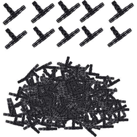 100 Pcs Double Drip Elbow Fittings Universal T Fittings 1/4" Drip Irrigation Fittings 4/7mm Fittings Garden Irrigation System (1/5)