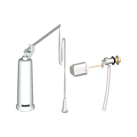 Mécanisme IDROSPANIA complet sans base de réservoir haute + robinet + déchargeur "A" (1/2)