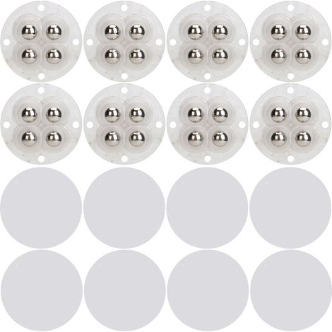 8 roues adhésives mini à billes en acier pour poubelle, roulettes universelles auto-collantes 4 billes pour salon de beauté (1/5)