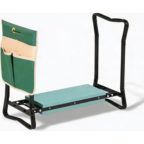 Tabouret de jardinage pliable 2 en 1 en acier 58 x 28 x 49 cm (1/5)