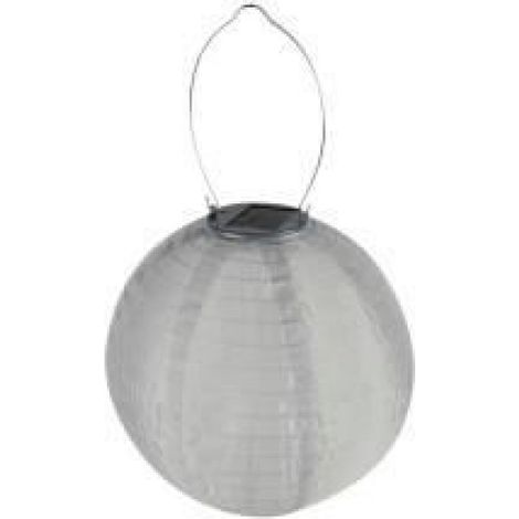 Lanterne Solaire - Diamètre 25 cm - Acier - Blanc - Extérieur - 1 Pièce (1/4)