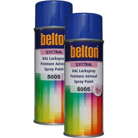 Lot de 2 bombes de peinture Belton Spectral RAL5005 Bleu de sécurité 400ml