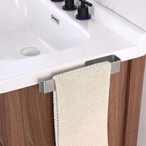 Bathroom Towel Rack Without Drilling, Self-Adhesive Stainless Steel Towel Holder, Bathroom and Kitchen 25cm (1/5)