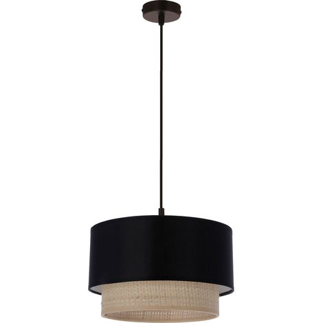 Suspension Candellux Sferia noire, abat-jour beige E27 (1/2)