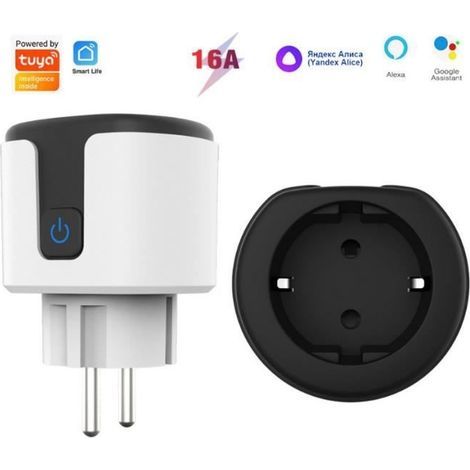 Smart Connected WiFi Socket - GYROOR - Remote Control - 16A - 2 Sockets - White (1/4)