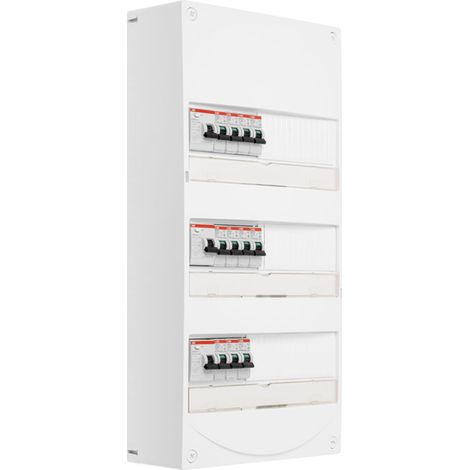 ABB Tableau 3 rangées pré-équipé 2 ID 40A + 1 ID 63A + 11 disjoncteurs (1/2)