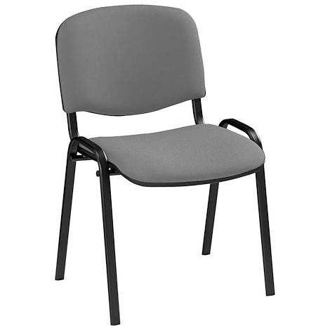 Chaise conférence classique grise piètement noir - Maxiburo