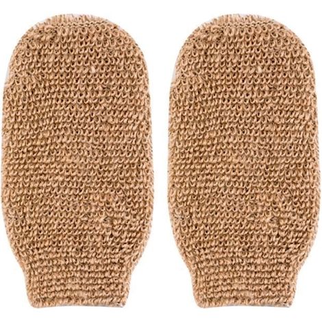 (Beige) Badehandschuhe – Hochwertig – Beige – Peeling – Wiederverwendbar – Fürs Badezimmer (1/4)