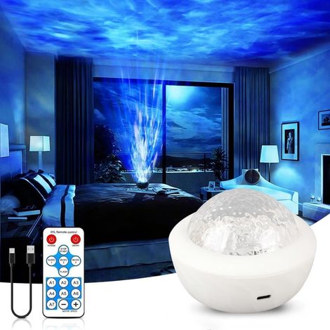 Projecteur LED Aurores Boréales avec motif galaxie, veilleuse, télécommande, couleurs réglables, blanc, pour chambre, chambre d'enfant, décoration, fêtes (1/3)