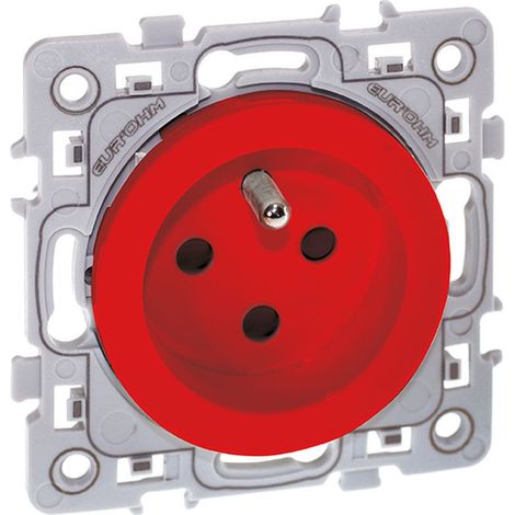 60262 Eur'ohm Square Prise De Courant 2p+t Rouge Détrompée