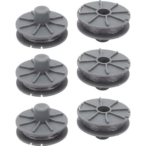 Lntyq 5307-20 Bobine de fil de rechange 6 Pièces pour Gardena Coupe-bordure - Diamètre : 1,6 mm - 6,1 m - Pour type 9805, 9806, 9807, 9808, 9809, 9827, 8846, 8847, 8848, 9870, 9872, 9874
