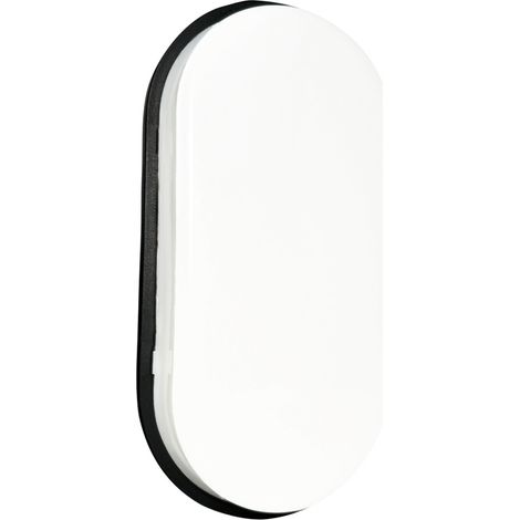 Hublot LED Ovale Noir, 15W 1600 lumens, IP65, 4000K blanc-neutre, connecteur rapide, garantie 5 ans - Tibelec